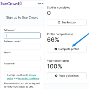 Usercrowd sign up 