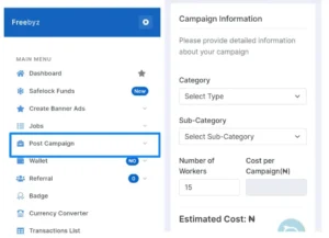 How to create campaign on freebyz.com