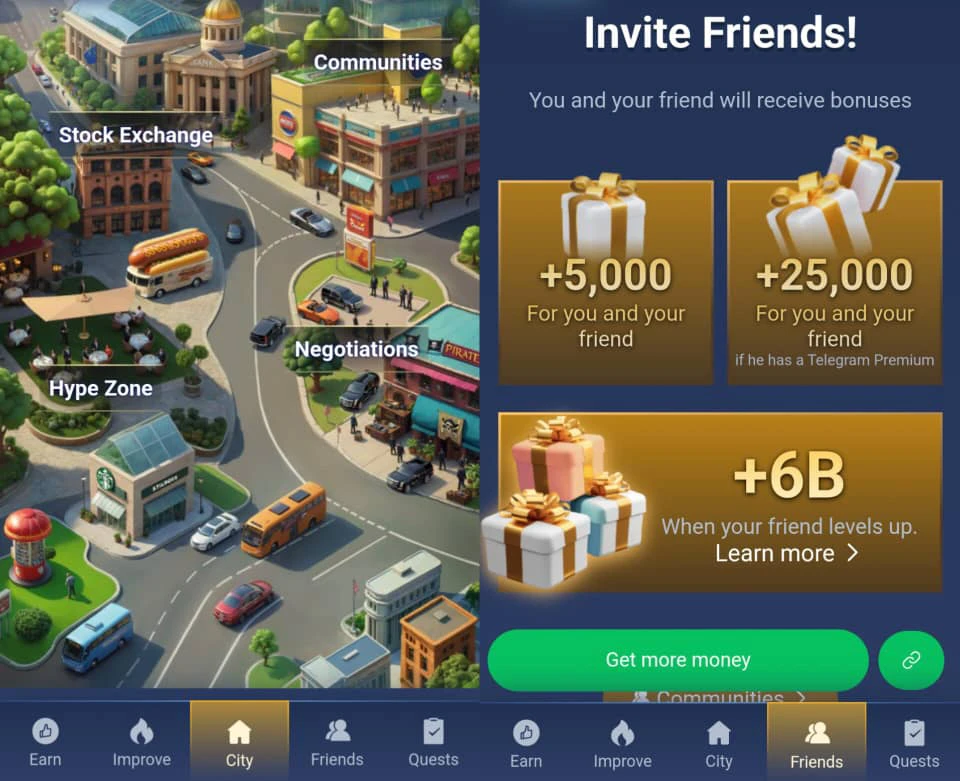 City and invite Friends 