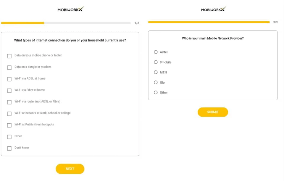 Mobiworkx profile surveys 