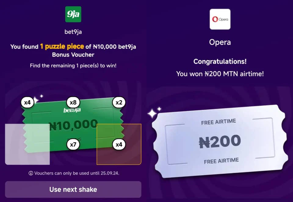 Opera shake and win 2024