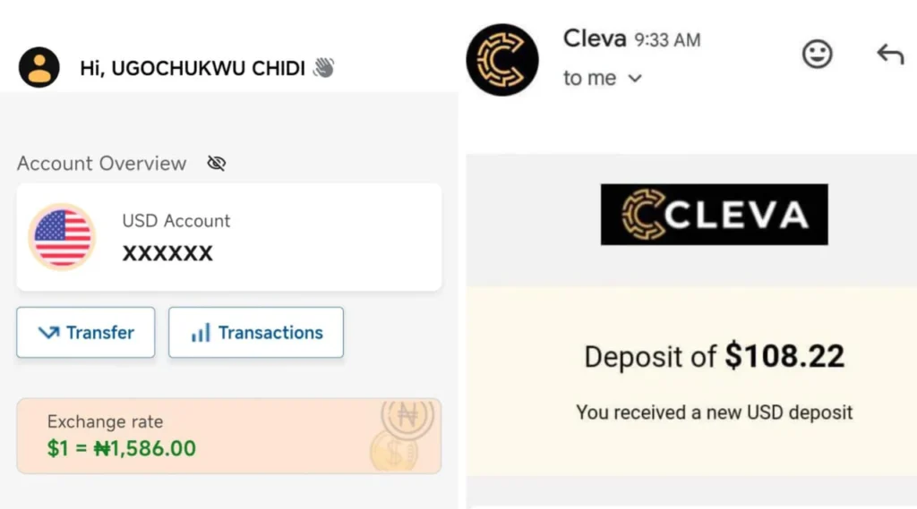 Cleva app review - how to create dollar account 