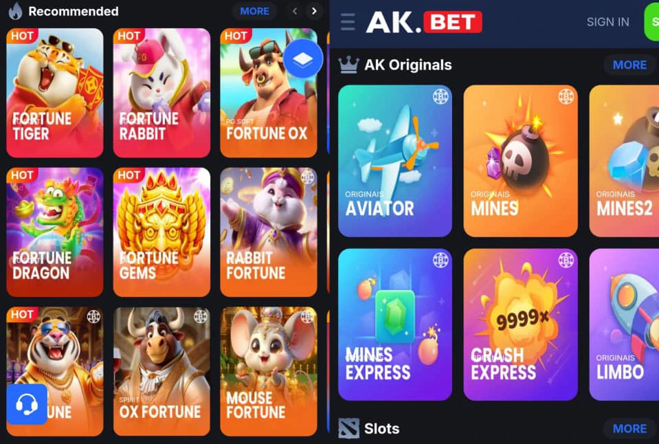 Games available on ak.bet