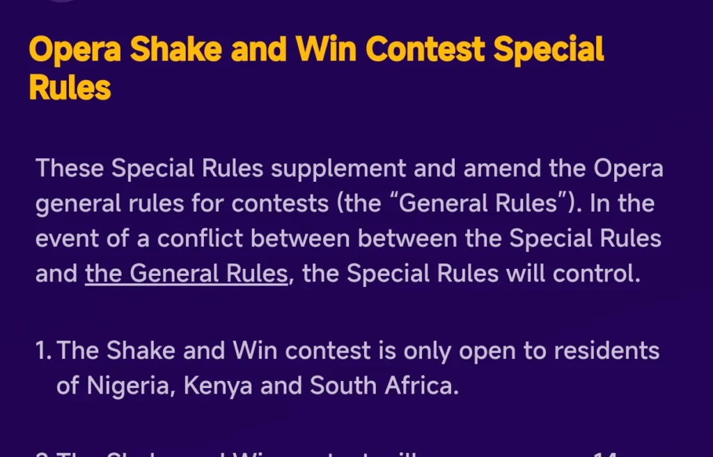 Who can join opera mini shake and win