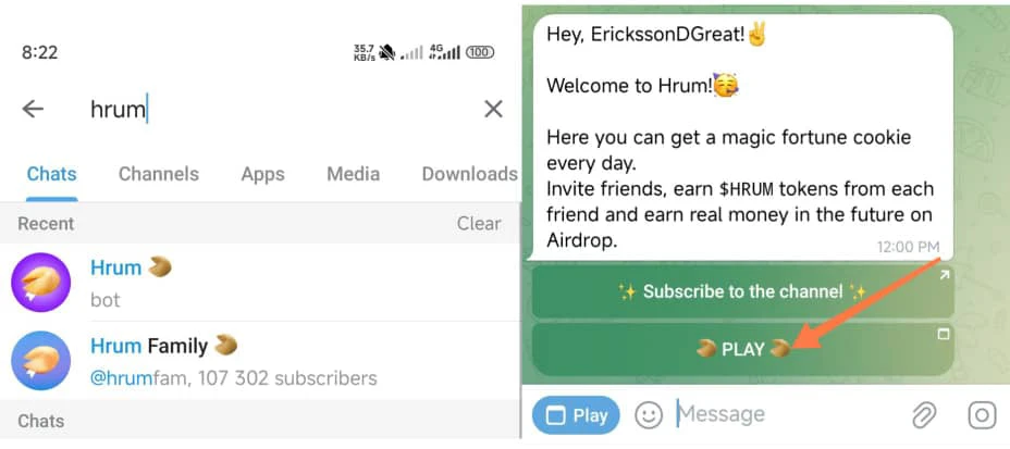 How to get started on hrum bot 