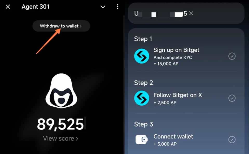 How to connect wallet to agent 301