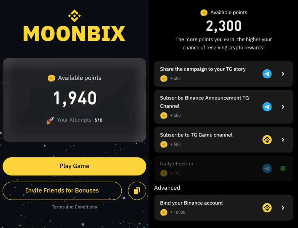 Binance Moonbix game 