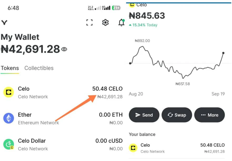 Steps to withdraw naira using valora 