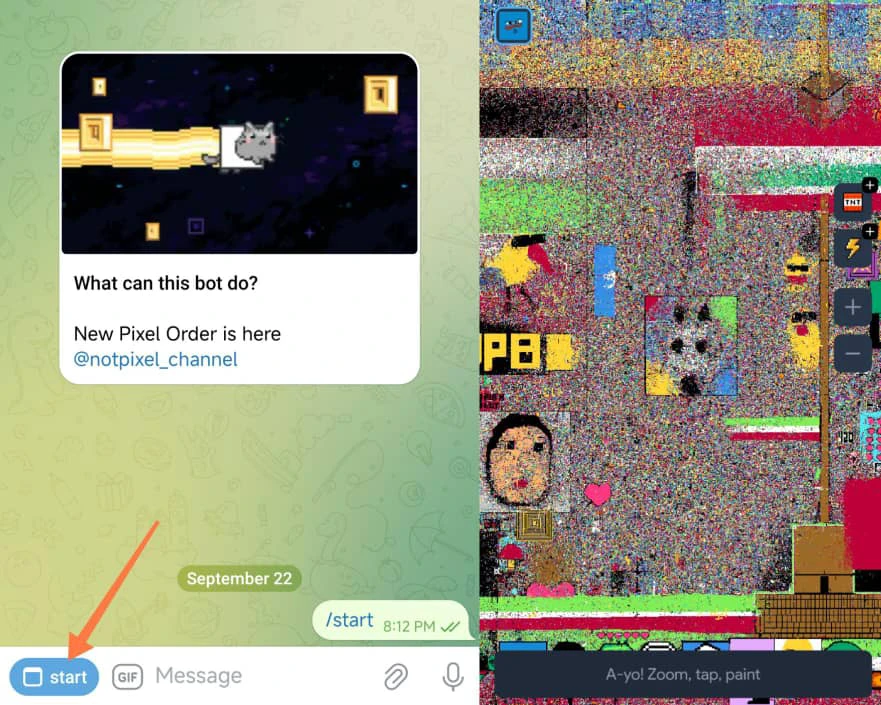 Not Pixel telegram game 