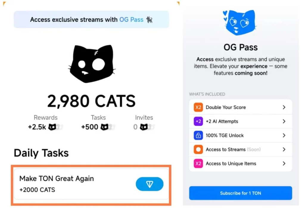 Cats Airdrop Snapshot 