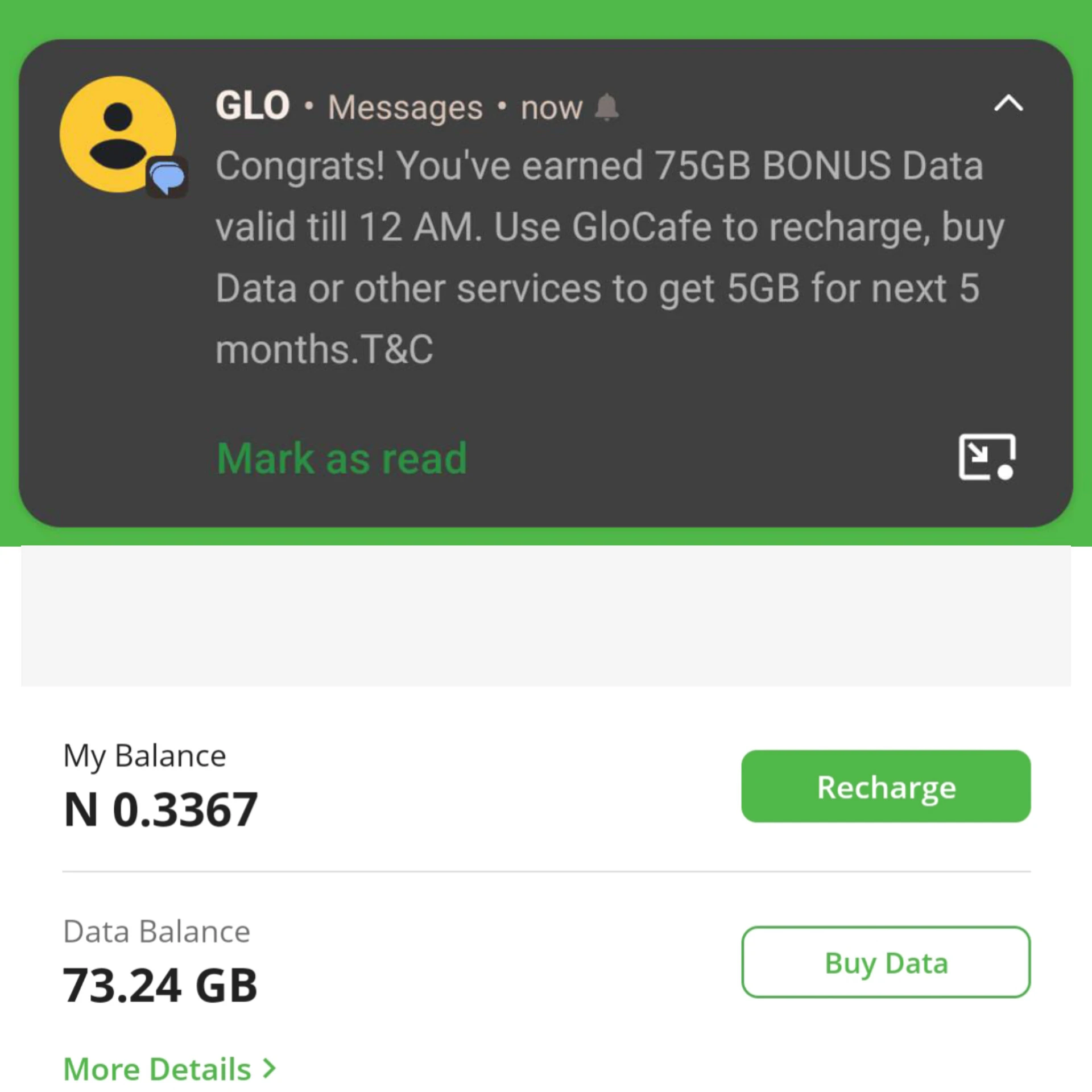 Glo Cafe 75gb Data 