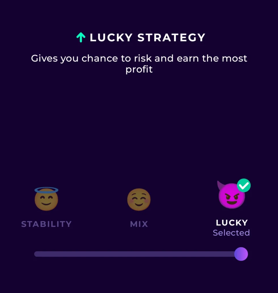 Difference between Mix, stability and Lucky strategy