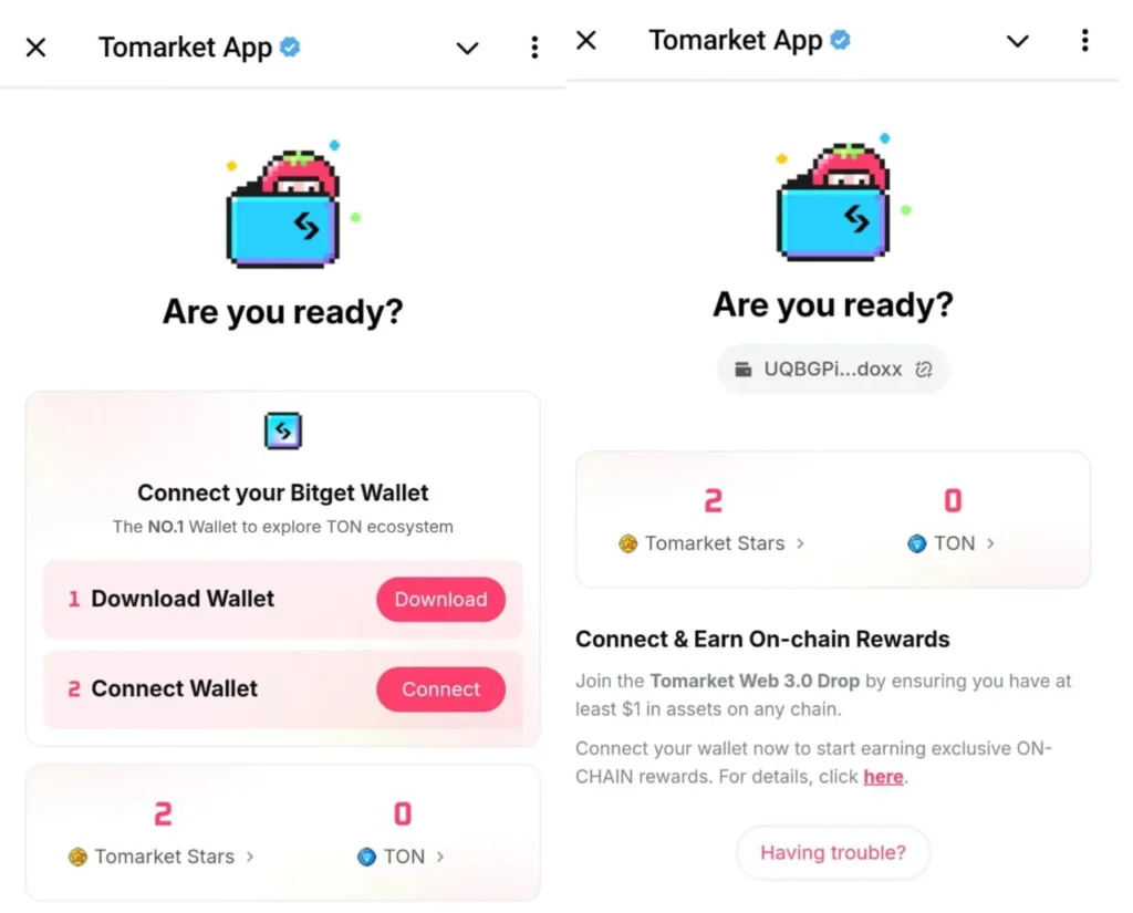 How to connect wallet on Tomarket 