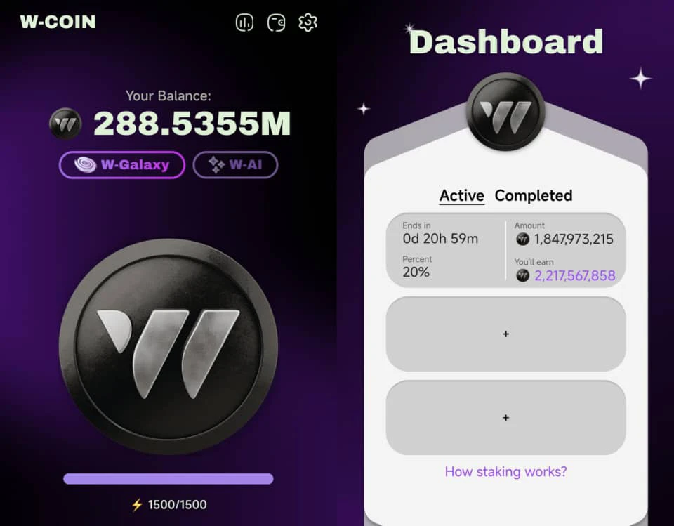 W-coin mining balance 