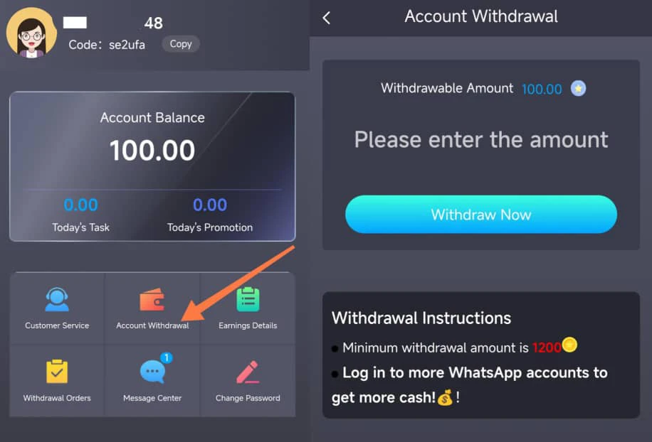 How to withdraw on Fortunetask 