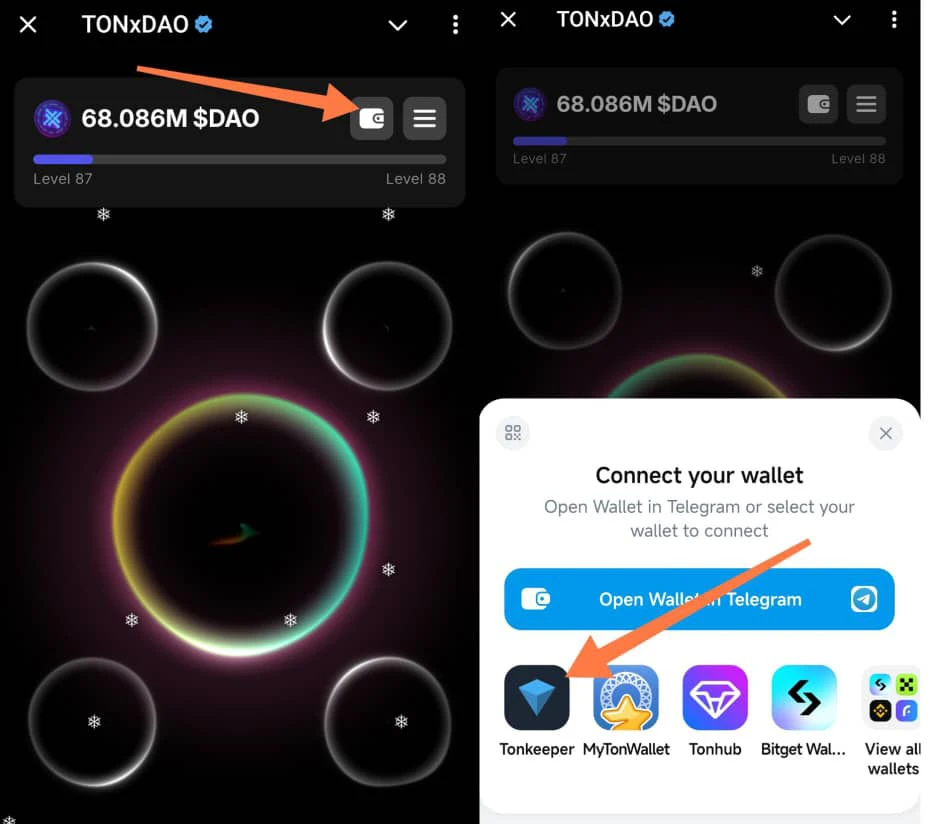 How to connect wallet on TONxDAO 