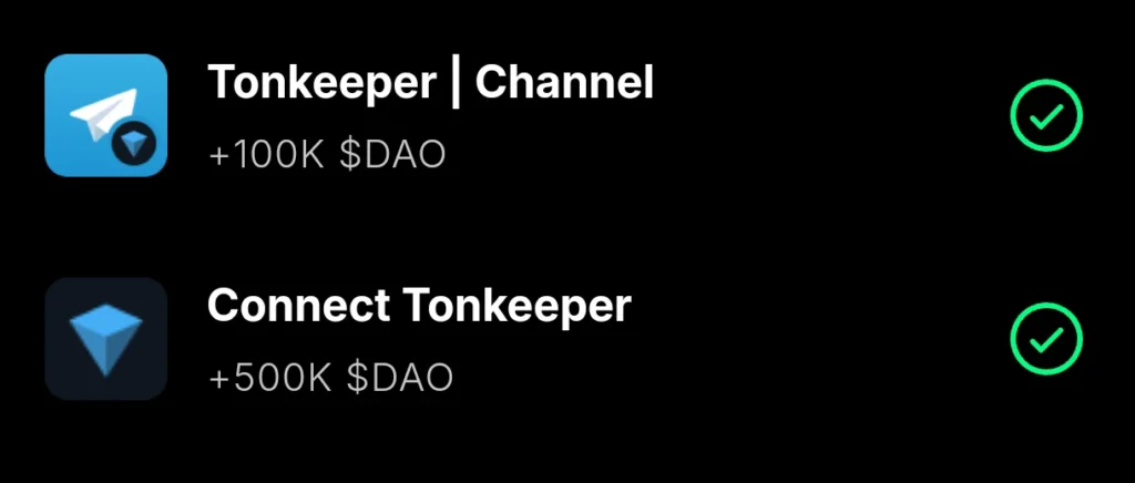 Claim bonus for connecting Tonkeeper on TONxDAO 